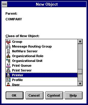5. Enter a name for the printer object. The name should be the same as the print server s configured port name.