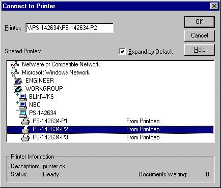Windows will start the Add Printer Wizard. 3. Choose the Network printer server selection and click the Next > button to continue. 4.