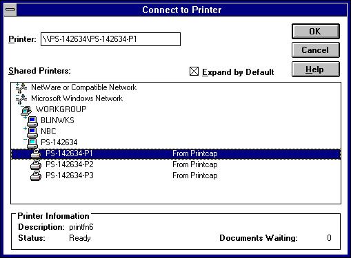 1. Double-click on the Print Manager icon found in the Main program group. 2. In the Print Manager, choose Connect to Printer... from the Printer menu. 3.