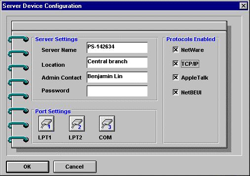 2. Choose TCP/IP Protocol... from the Configuration menu. 3.