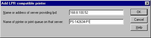 7. Enter the IP address of your D-Link network print server, and the port name of the printer you wish to use. Printing using TFTP 8.
