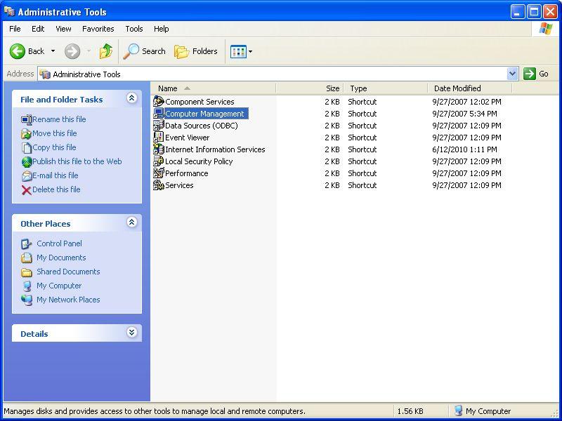 5.2 Windows XP Fig. 5-45 Select Computer Management.