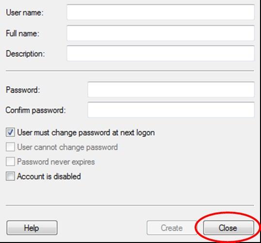 password at next logon. Tick Password never expires.