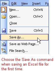 Saving a workbook Page 4 Every workbook created in Excel must be saved and assigned a name to distinguish it from other workbooks.