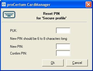 5.2. Generating a new PIN code for the Secure card profile Defining a new PIN code is certainly required for the correct usage of the card.