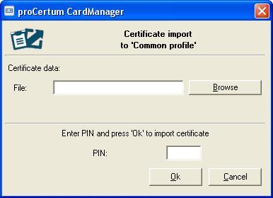 6.8. Import of the certificate to the Common profile To import the certificate, click Import certificate.