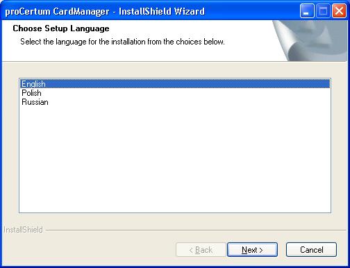 3. Installation process procertum CardManager application installer can be delivered in following forms: as a file procertumcardmanagersetup.
