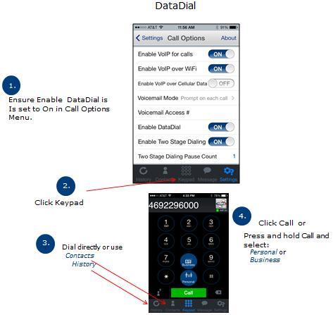 DataDial DataDial is a call option that uses both the cellular data and cellular voice networks to access Mobile UC services.