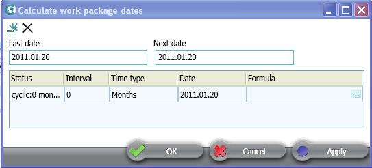 User interface reference 11.3 Maintenance objects 11.3.7 "Calculate work package dates" window Overview The "Calculate work package dates" window displays information on the scheduling (date calculation) of work packages.