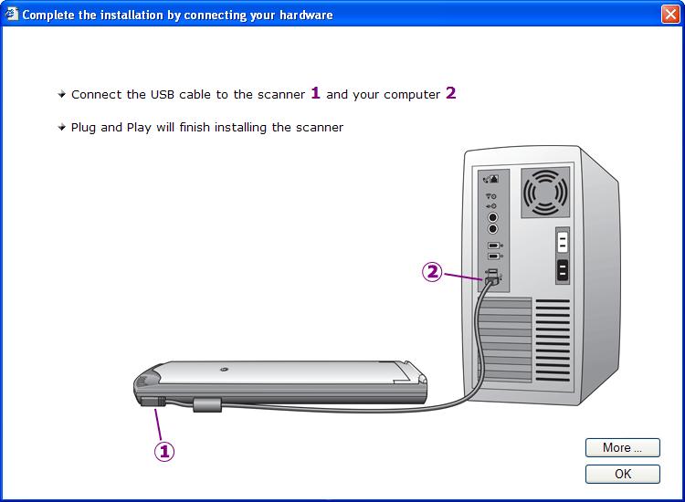 STEP 1: INSTALL THE SOFTWARE 11 7. STOP when you see the Complete the installation by connecting your hardware window. Do NOT click on OK yet.