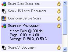 Select the application you want OneTouch to send the scanned image to. Select Configuration The list of available configurations to use while scanning.