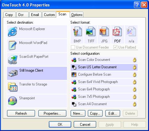 CONFIGURING THE ONETOUCH BUTTON OPTIONS 69 SCANNING WITH EVENT FORWARDING You use event forwarding to specify another application to use for scanning before you start.