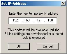 Quickstart Online settings The temporary modification of the IP address is subject to certain conditions: This function is sending broadcast telegrams and searches all Profi-S-Links in the local