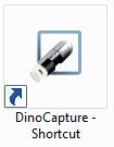 Relocating the default save/ calibration profile folder 1. Create a shortcut for DinoCapture.exe 2. Right click on the shortcut and select Properties 3. Locate the Target: section. 4.