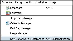 Day Out of Days Preferences Abbreviations used in a Day Out of Days report may be edited and preferences can be set to skip the names after the first page.