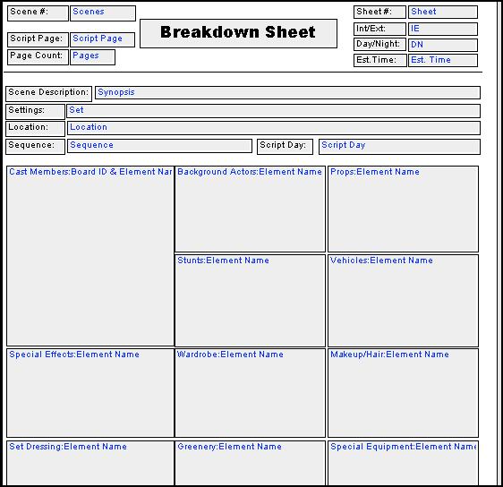 Section 1: Accessing the Breakdown Sheet 1. Go to Breakdown and select Breakdown Sheet (CTRL+Y / Mac: CMD + Y).
