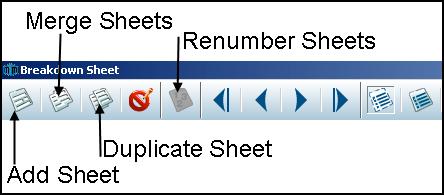 Adding New Sheets From the Breakdown Sheet: 1. Click on the Add Sheet icon (CTRL+B / Mac: CMD +B).