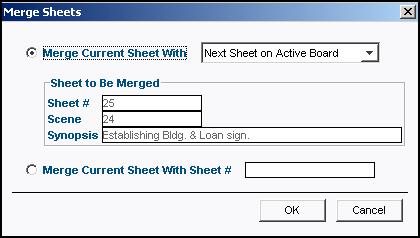 1. Navigate to the Breakdown Sheet where the other Breakdown Sheet is to be merged. 2. Click on the Merge Sheets icon.