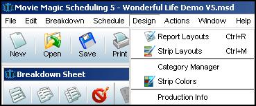 Chapter 12: Strip Appearance Movie Magic Scheduling 5 allows for manually changing the strip design for a Stripboard.