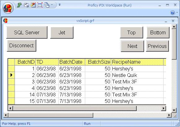 Using VisiconX Method Categories for Data Control Objects Descriptive Category Builds an SQL Select statement. Methods RunSQLWizard Moves the position of the row pointer in the ADO Record set.