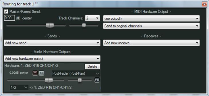 If any audio clip is present on the track, start Playback in Reaper and enable the Digital Return in the corresponding ZED-R channel to monitor the signal.