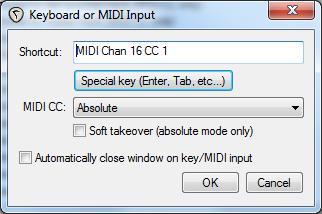 Click the Special Key button and move the corresponding control on the ZED-R16 (for example the Mono Input Channel 1 fader).