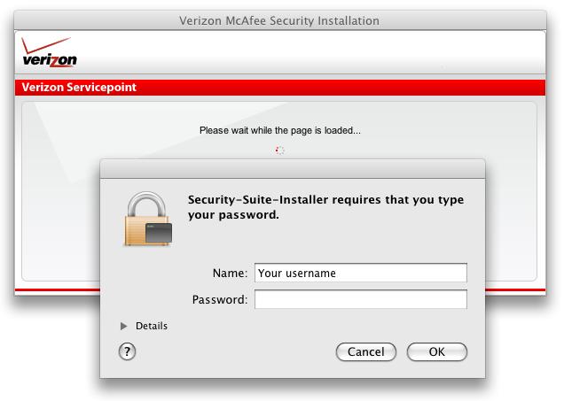 verification window, type your Mac