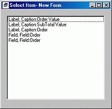 Open Select this option to display a dialog which will allow you to open a form previously designed in this Forms file.