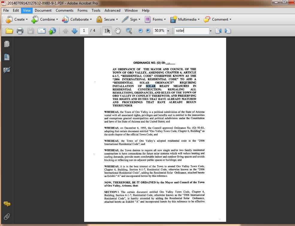 The document will open in its native application. In the example below, the PDF document opened in Adobe Acrobat.