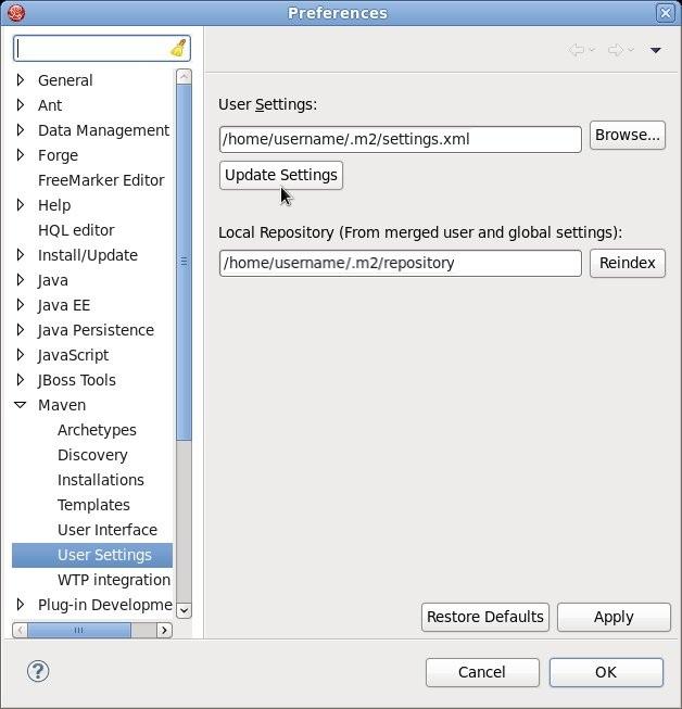 Development Guide </pluginrepositories> </profile> Copy the following XML into the <activeprofiles> element of the settings.xml file. <activeprofile>jboss-eap-repository</activeprofile> 3.