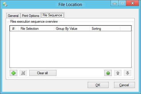 File Location (File Sequence) The tab [File Sequence] gives you the option to specify in which sequence the files that are being