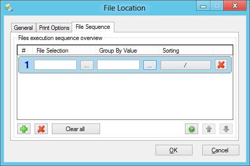 By clicking the [+] button, you can add a new rule to define your file execution sequence: The files are recognized using a regular
