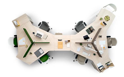 degree tops which allow linking desks and create a very new working concept.