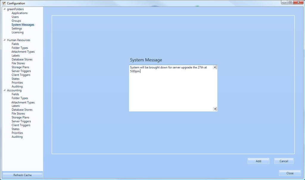 Create and Edit System Messages To create a new system message simply provide a message for