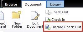 How to Check in Files and Discard Changes Select the file you want to check in and discard changes on, and then click Discard Checked Out.
