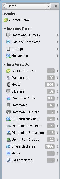 Chapter 1 vsphere Web Client When you extend the vsphere Web Client to support custom object types, you must extend the Object Navigator vcenter level with new Inventory Lists or custom object lists.