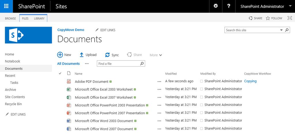 106 CopyMove for SharePoint 2016 Administrators Guide 19.