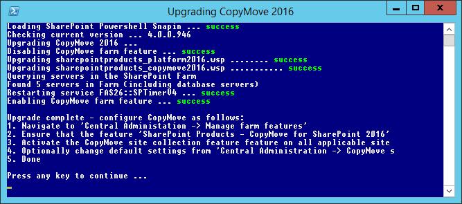 Installation & Setup 2.6 23 Upgrading CopyMove We at SharePoint Products are continuously improving CopyMove based on customer feedback and own ideas.