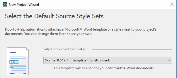 6. Click Next. Here you can use the wizard to select the template file (DOTX) for your Microsoft Word source documents.