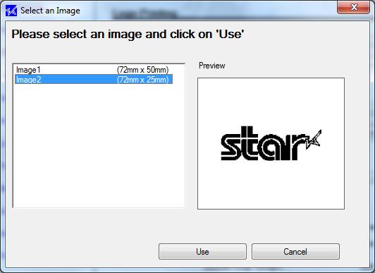 < Merge image setting Print the selected image in the background of a receipt. (1) Click Select in the Merge Image field.