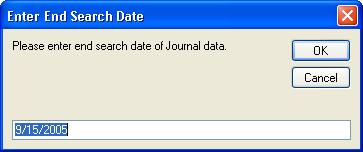 (4) The following dialog box then appears. Enter the date to end searching, and click OK.