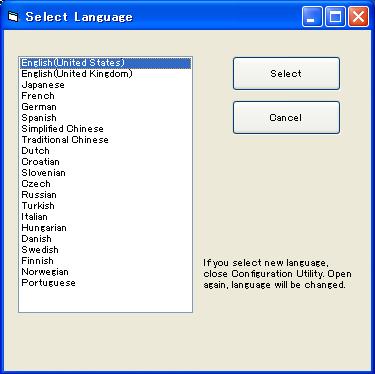 STEP 2: Select the language, and then click Select.