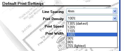 4.3.2. Default Print Settings Line Spacing The default line spacing is "4 mm".