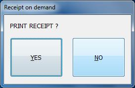 When the on demand function is enabled, the following confirmation dialog box will appear each time data is sent from the computer to the printer. When YES is clicked, the data will be printed.