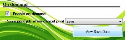 Saving Canceled Data When the on demand function is enabled, the data for the canceled printing can be saved or deleted.