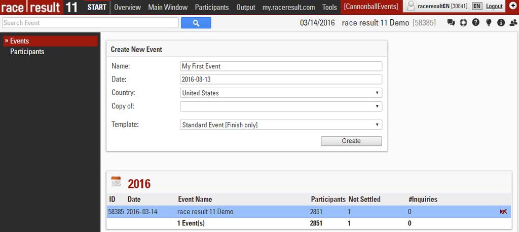 3. CREATE A NEW EVENT Having gained first insights into race result 11, we now show you how to create and configure your own event.