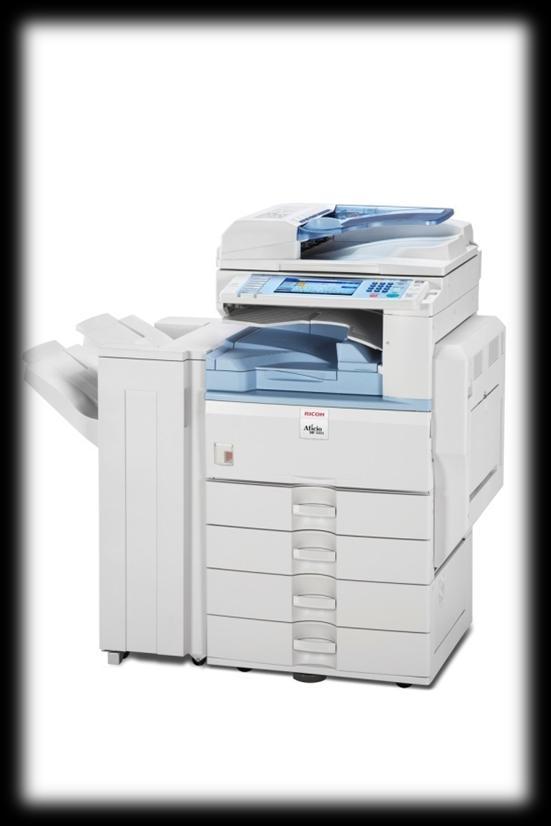 Ricoh MP 2851 Digital B&W Multifunction Copier 28 pages per minute Black & White 50 Sheet Automatic Document Feeder 2 x 500 sheet paper trays + 100 sheet bypass Warm up time of 22 seconds 50 sheet