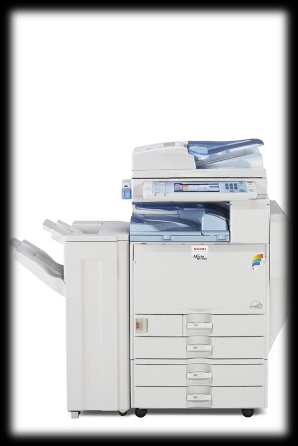 Ricoh MPC 5000 Digital Color Multifunction Copier 50 pages per minute Color and Black & White 100 Sheet Automatic Document Feeder 2 x 550 sheet paper trays + 100 sheet bypass Warm up time of less