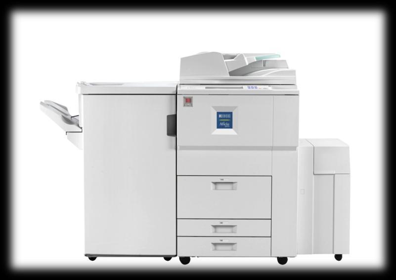 Ricoh Aficio 2051 Digital B&W Multifunction Copier 51 pages per minute B&W Some Optional Accessories Shown 20,000 30,000 pages per month 100 Sheet Automatic Document Feeder 2 x 550 sheet paper trays