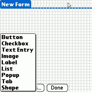 When you select from the Toolbar or from the Menu a control will be placed on the form for you to begin editing.